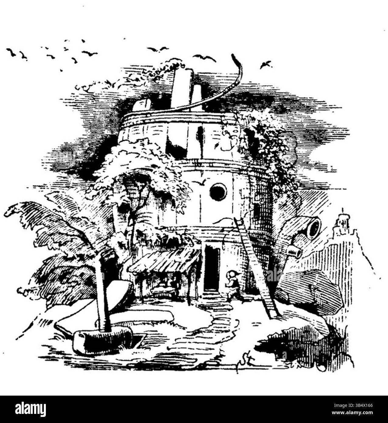 Questa illustrazione del 1846 di Carl Stauber da "Fliegende Blätter" critica la politica e la società tedesca del XIX secolo. Le caricature esagerate catturano l'umorismo e la critica sociale tipiche delle vignette politiche dell'epoca. Foto Stock