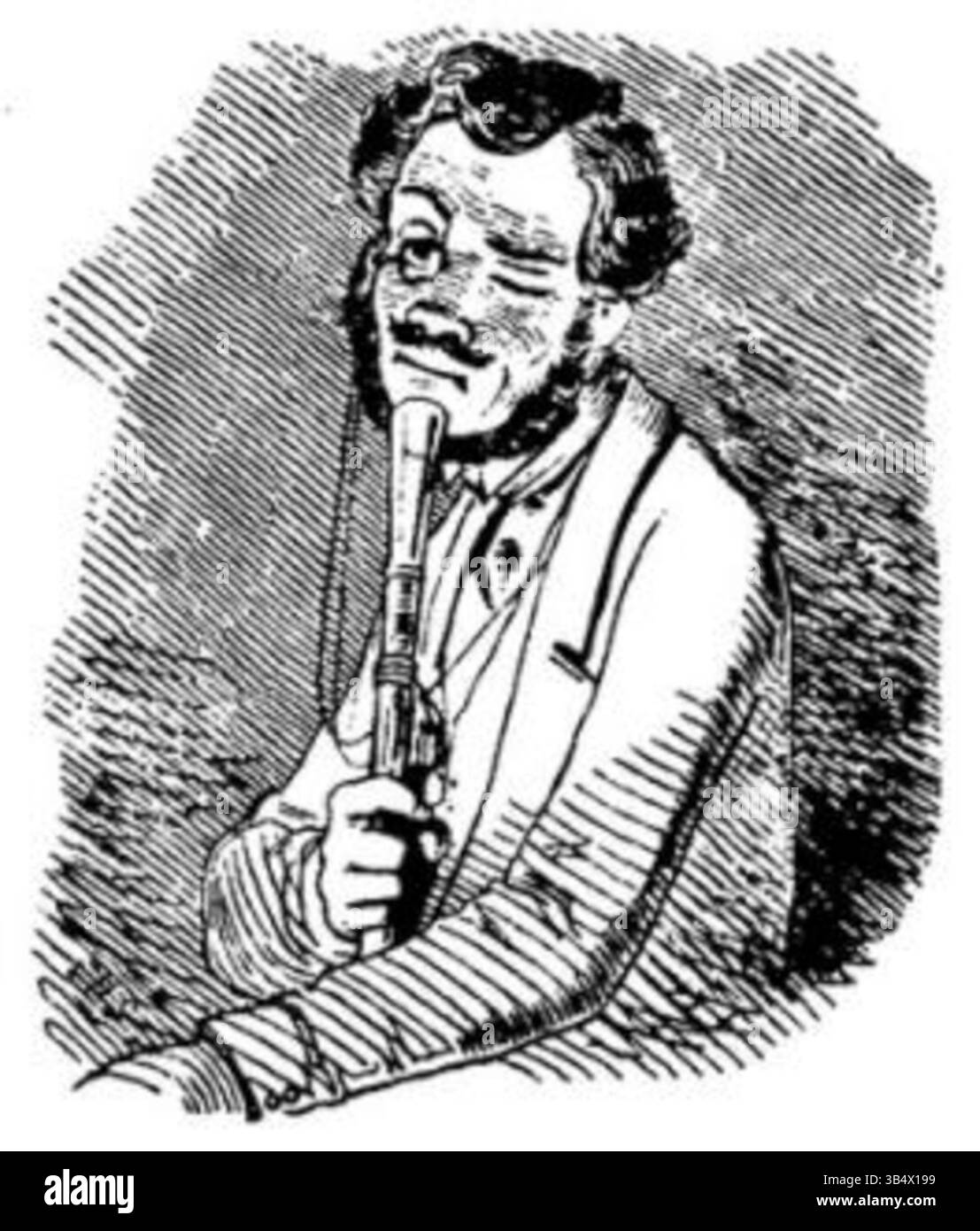 'Fliegende Blätter 2 035 b2' (1846) di Carl Hermann Schmolze è un'altra illustrazione della pubblicazione satirica tedesca Fliegende Blätter, presente nel volume 2, numero 29. Questa illustrazione affronta umoristicamente temi sociali e politici del periodo. Foto Stock