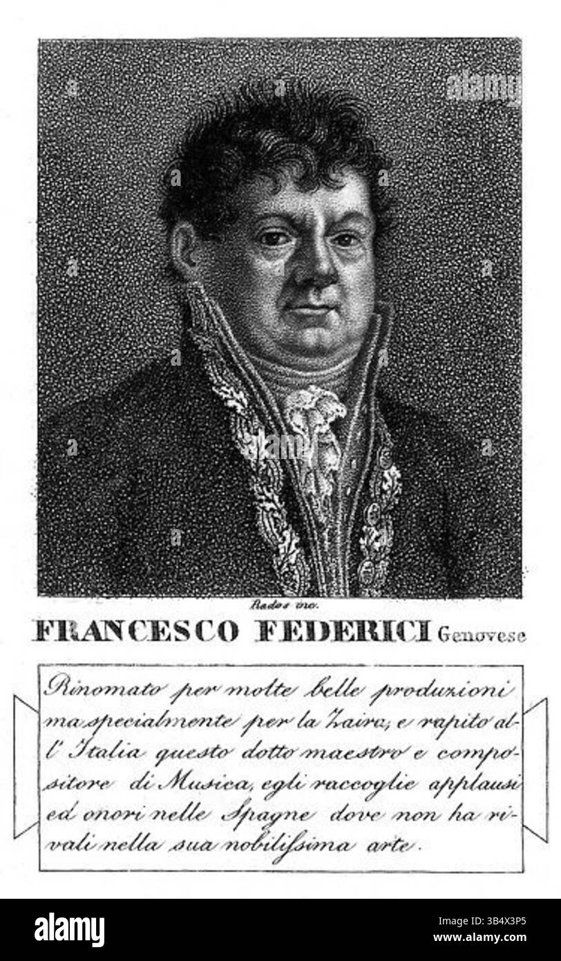Questo ritratto ottocentesco raffigura Francesco Federici, catturando la sua somiglianza in uno stile tipico del periodo. Francesco Federici fu un individuo notevole la cui eredità rimane legata alle arti e alla cultura del tempo. Foto Stock