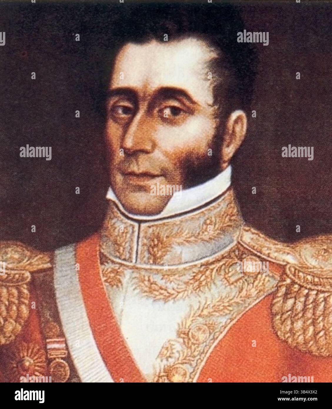 Ritratto di José Bernardo de Tagle y Portocarrero, marchese di Torre Tagle e presidente del Perù, dipinto da José Gil de Castro nel 1823. Questo dipinto ad olio riflette il suo ruolo di primo piano nella politica peruviana all'inizio del XIX secolo. Foto Stock