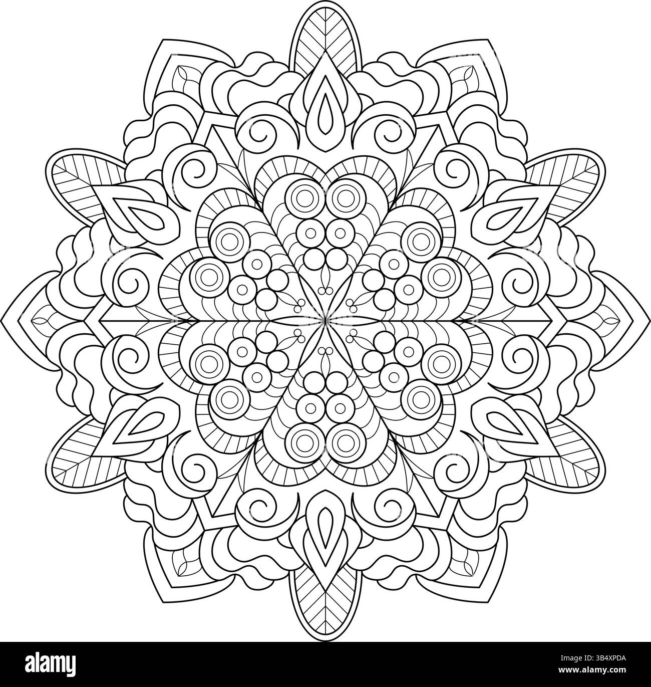 Astratto Mandala Star per colorare e Arte Sacra Illustrazione Vettoriale