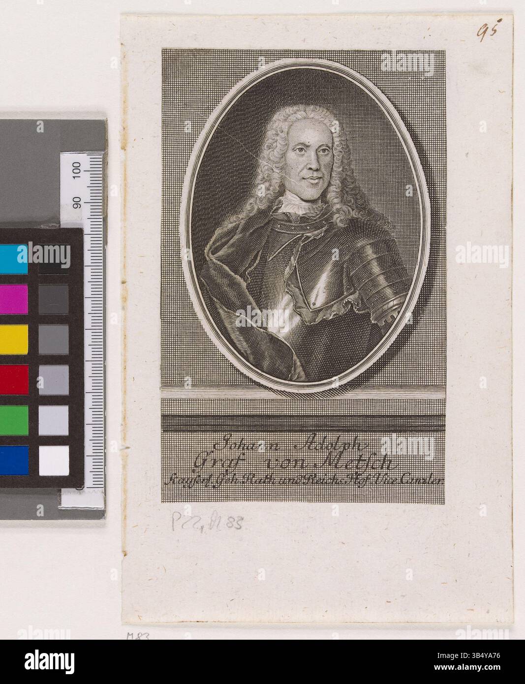 Ritratto di Johann Adolph Graf von Metsch, conservato presso la Biblioteca statale e universitaria di Amburgo Carl von Ossietzky. Foto Stock