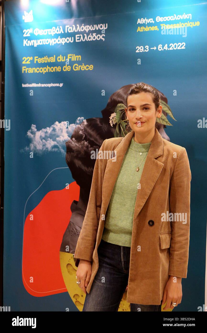 3 aprile 2022, Atene, Grecia: L'attrice francese ALMA JODOROWSKY partecipa alla prima del suo film 'l'Ennemi' durante il Festival del Cinema francofono di Atene. (Credit Image: © Aristidis Vafeiadakis/ZUMA Press Wire) Foto Stock