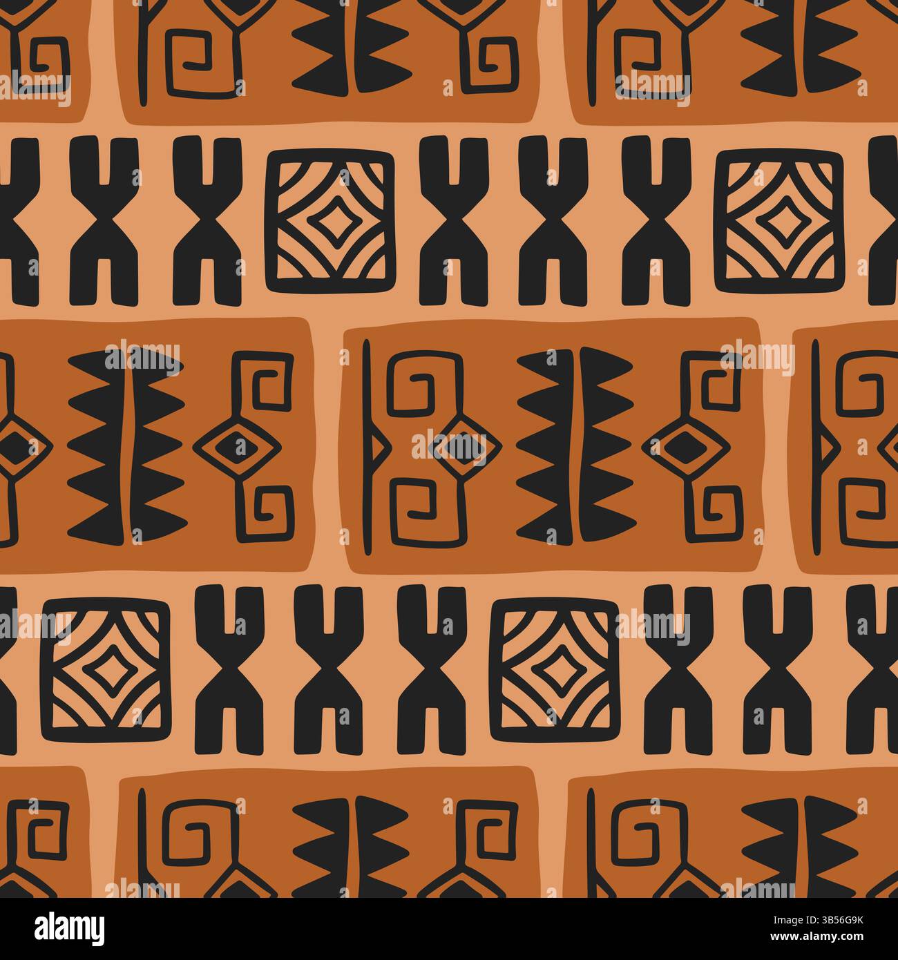 Motivo etnico senza cuciture tapa hawaiana polinesiana Illustrazione Vettoriale