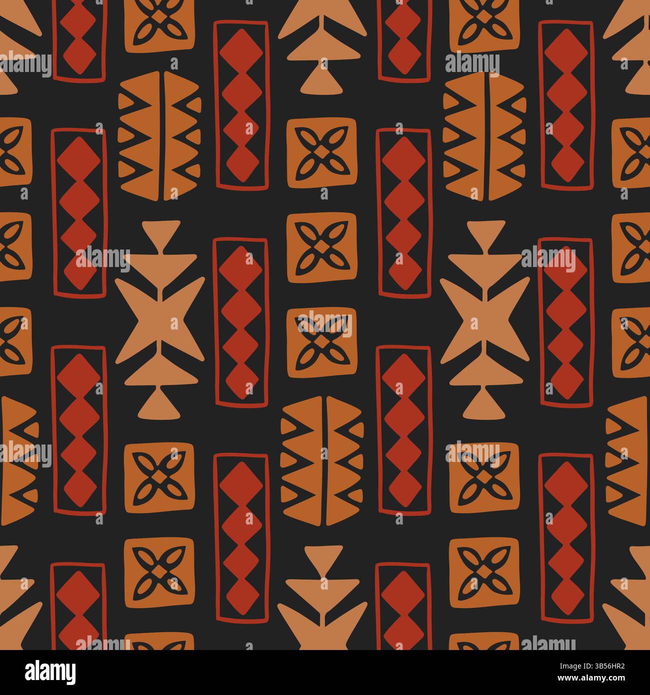 Motivo etnico senza cuciture tapa hawaiana polinesiana Illustrazione Vettoriale