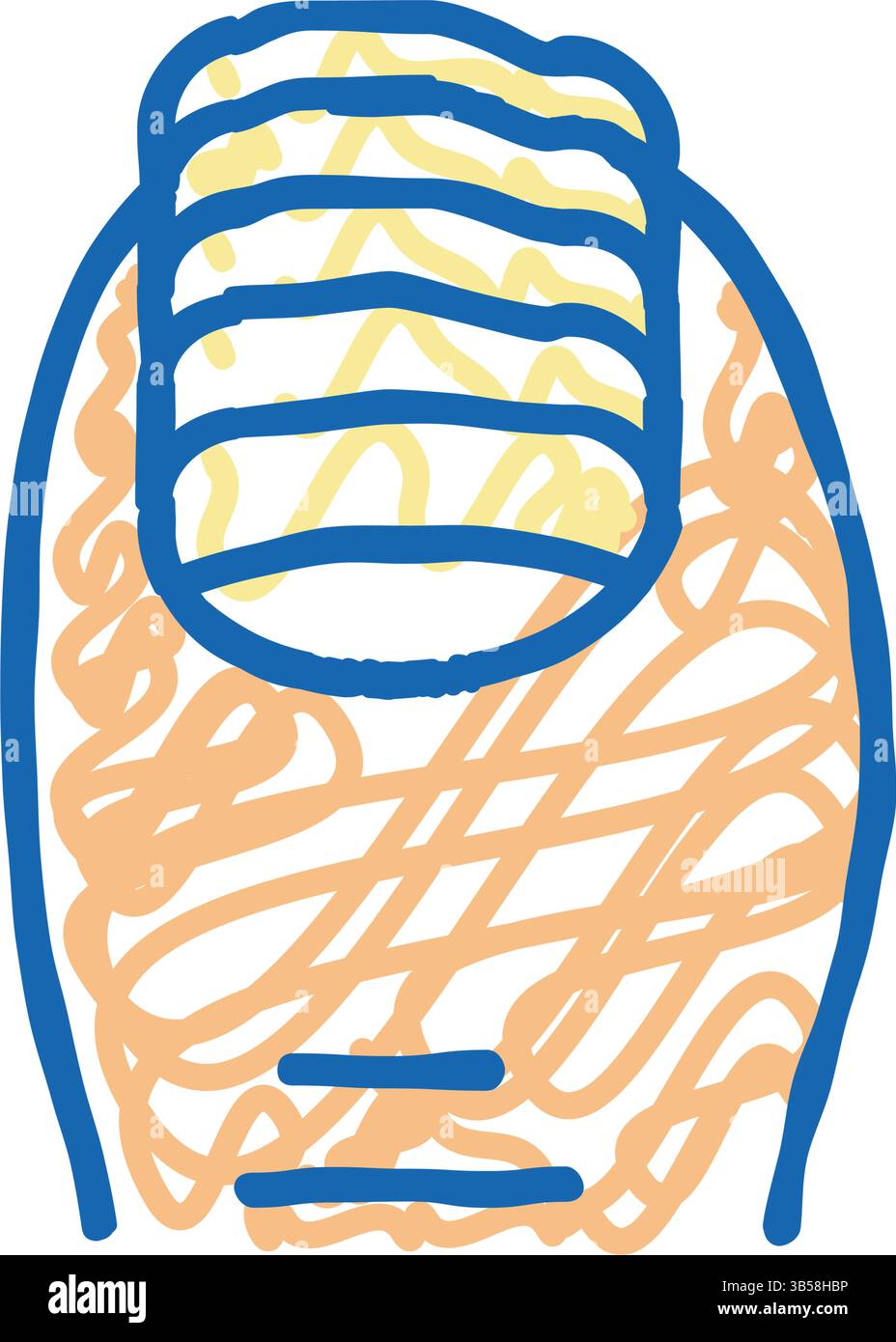 illustrazione doodle con l'icona del fungo delle unghie Illustrazione Vettoriale