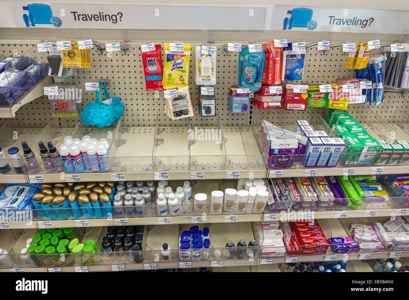 Miami Beach, Florida, farmacia CVS, interni, espositori, articoli da toeletta da viaggio, articoli per la cura personale da viaggio, mini hyg Foto Stock