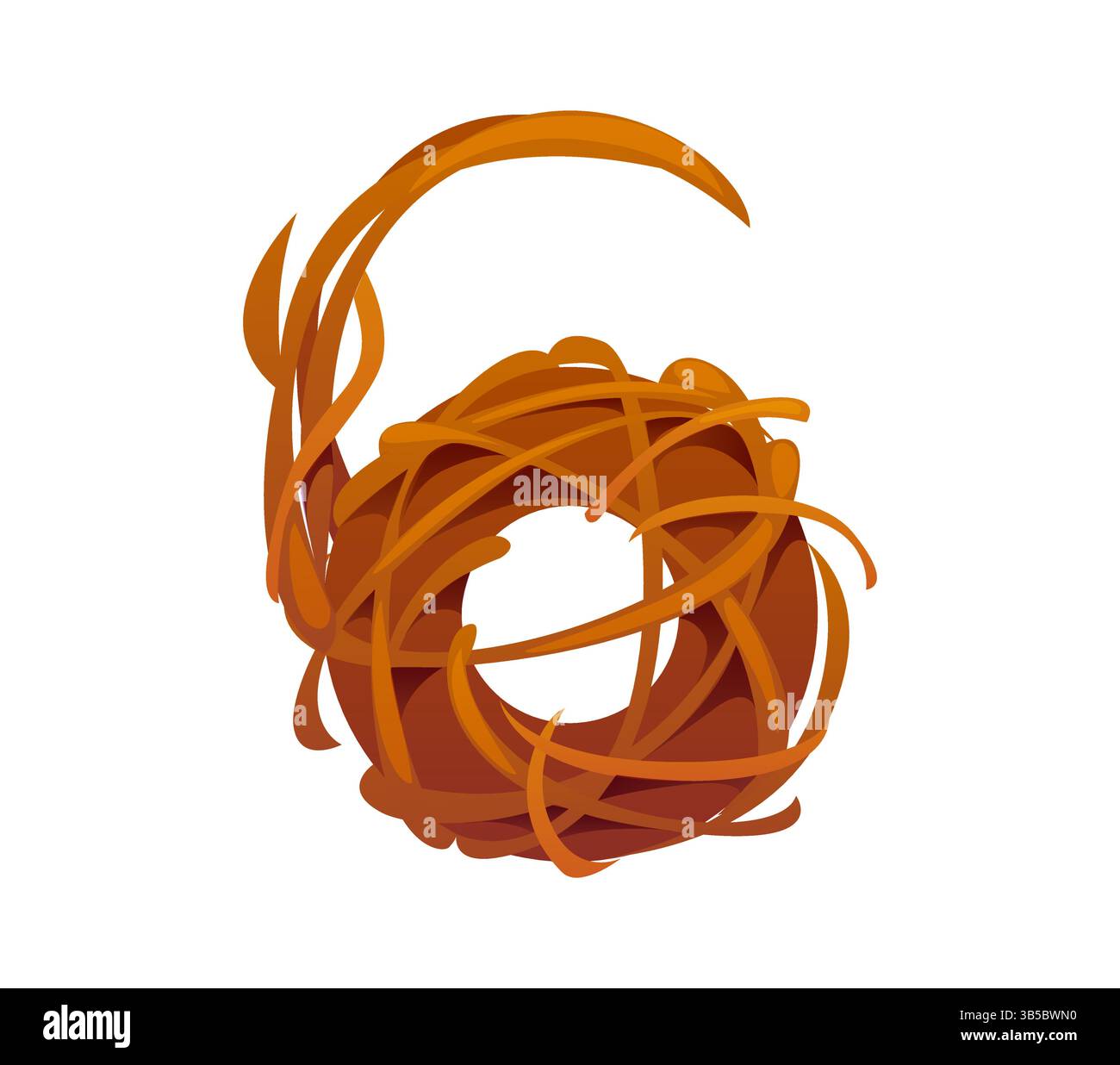 WESTERN cowboy tumbleweed font cifra 6 sei. Numero di caratteri di matematica vettoriale dei cartoni animati del Texas vintage, personaggio di carattere ABC dei cowboy americani. Alfa occidentale Illustrazione Vettoriale