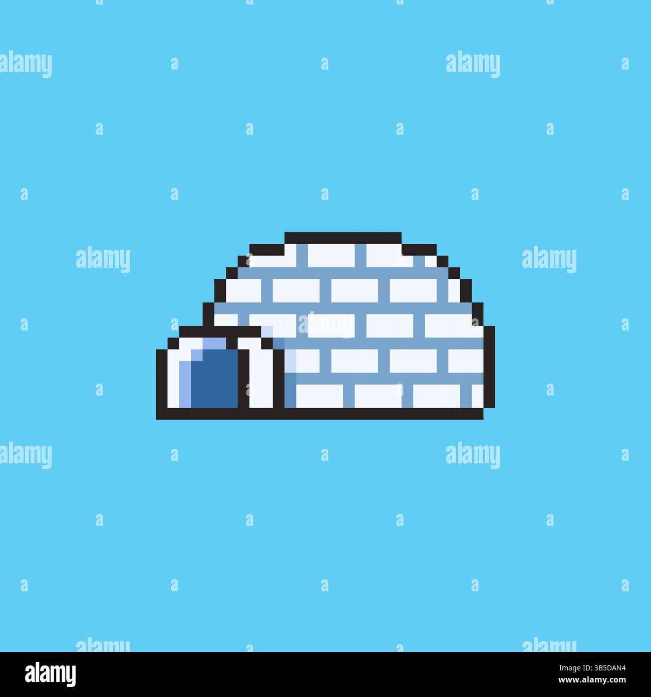Pixel art Igloo design delle risorse di gioco Illustrazione Vettoriale