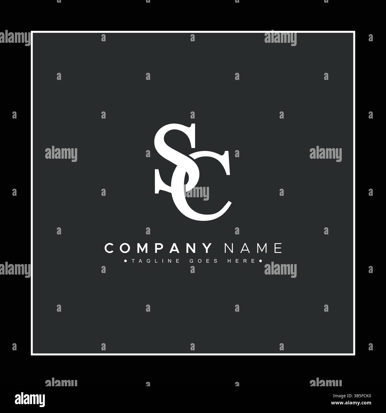 Logo Vector minimale SC - Logo aziendale semplice per monogrammi S e C. Illustrazione Vettoriale