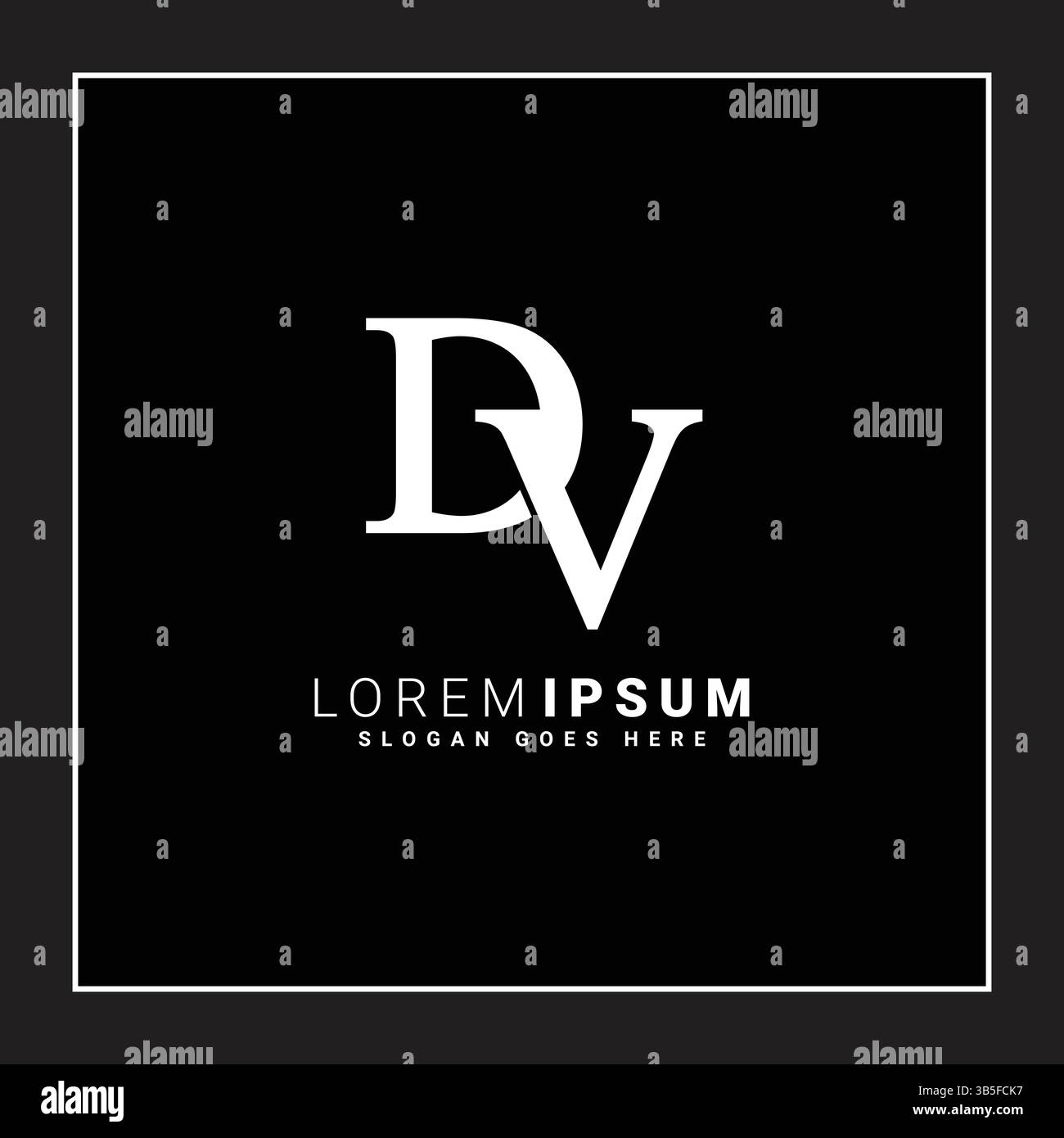 Logo Vector DV iniziale - elegante modello monogramma per lettere D e V per la tua azienda Illustrazione Vettoriale