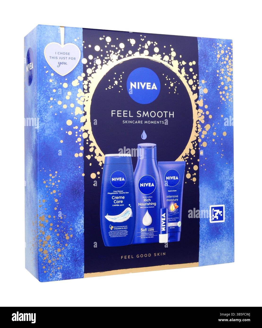Collezione di set regalo NIVEA Feel Smooth SkinCare Moments Feel Good Skin con crema per le mani e lozione per il corpo Foto Stock