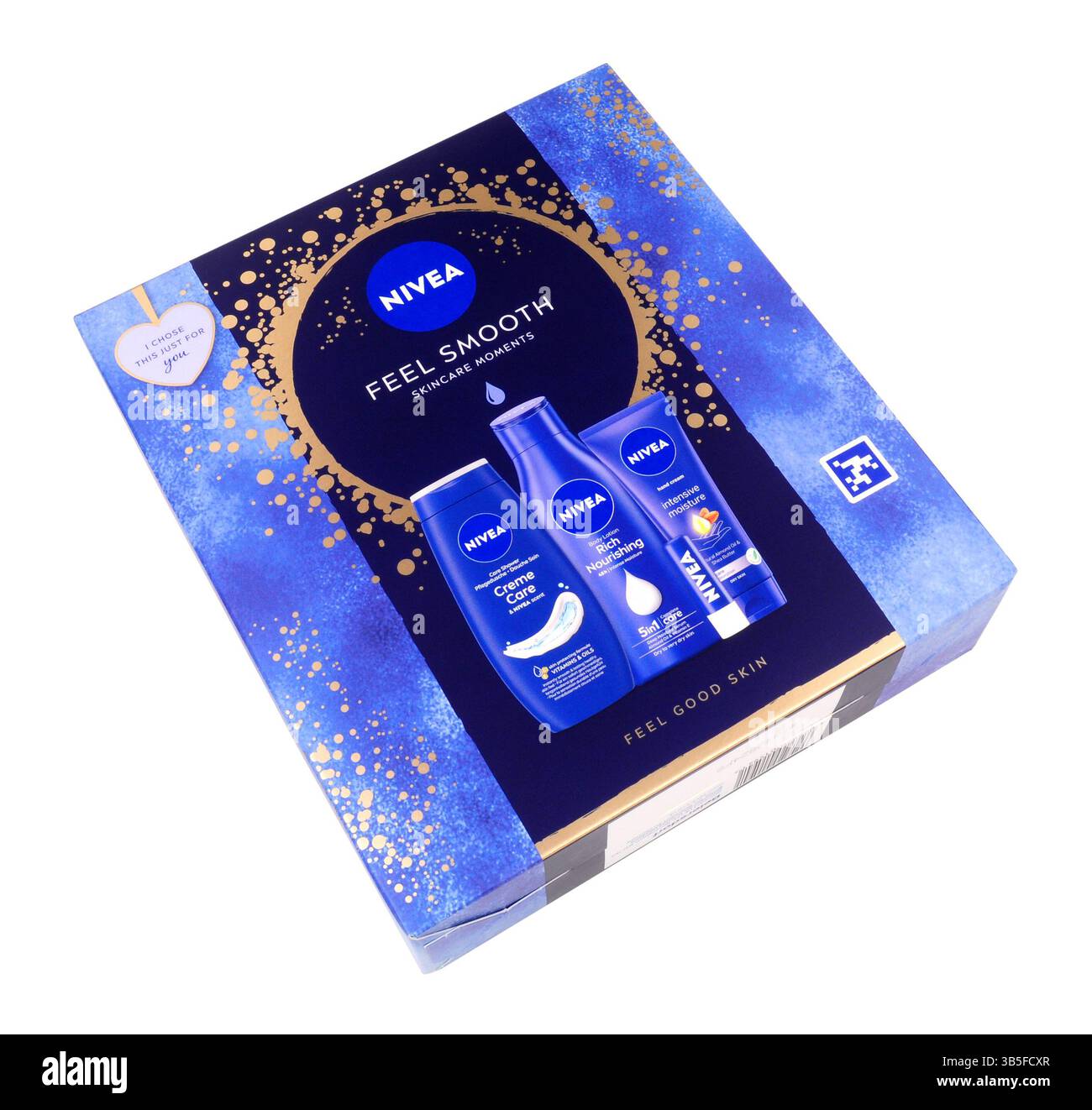 Collezione di set regalo NIVEA Feel Smooth SkinCare Moments Feel Good Skin con crema per le mani e lozione per il corpo Foto Stock
