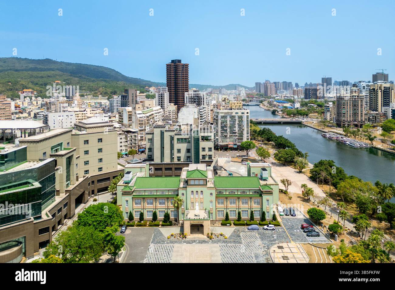 Veduta aerea del Museo di storia di Kaohsiung situato vicino al fiume dell'amore, Kaohsiung, taiwan Foto Stock