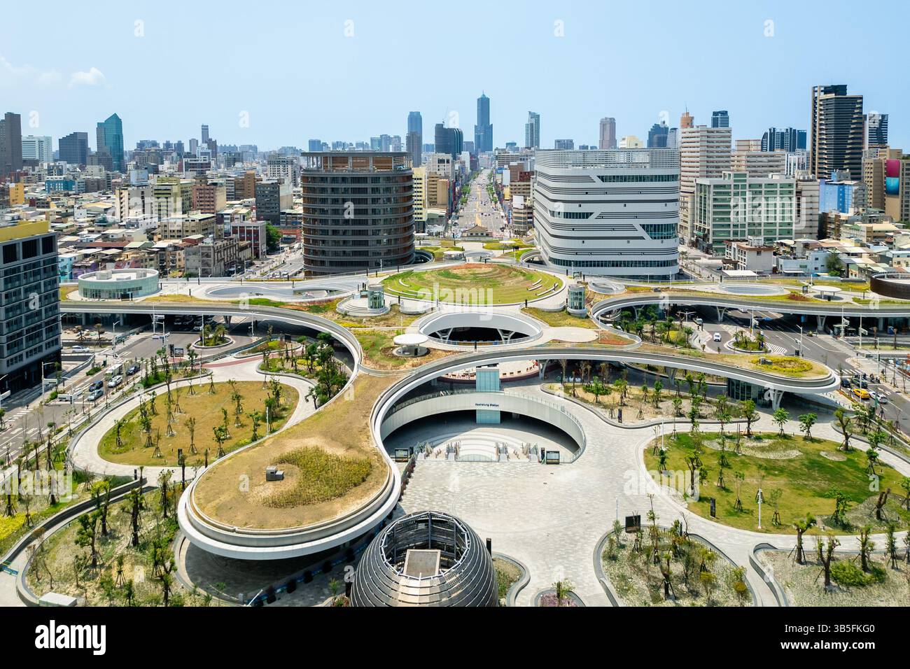 Takao Green Hill della stazione principale di Kaohsiung a Kaohsiung, Taiwan Foto Stock