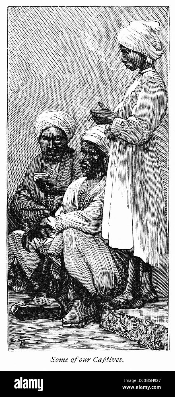 8 gennaio 2019, Londra, Inghilterra, Regno Unito: ''Some of Our Captives'', British Invasion of Alexandria, Egypt, 1882, Illustration from the Book, ''From Pharaoh to Fellah'' di C.F. Moberly Bell con illustrazioni di Georges Montbard, incise da Charles Barbant, Wells Gardner, Darton, & Co., Londra, 1888 (immagine di credito: © JT Vintage/Glasshouse tramite ZUMA Press Wire) Foto Stock