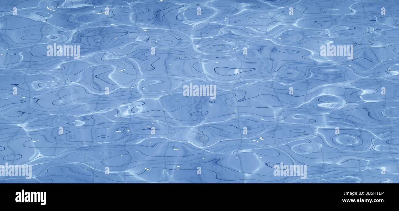 La piscina caustica si increspa e scorre con le onde sfondo. Estate concetto sfondo. Vista dall'alto. 3d rendering Foto Stock