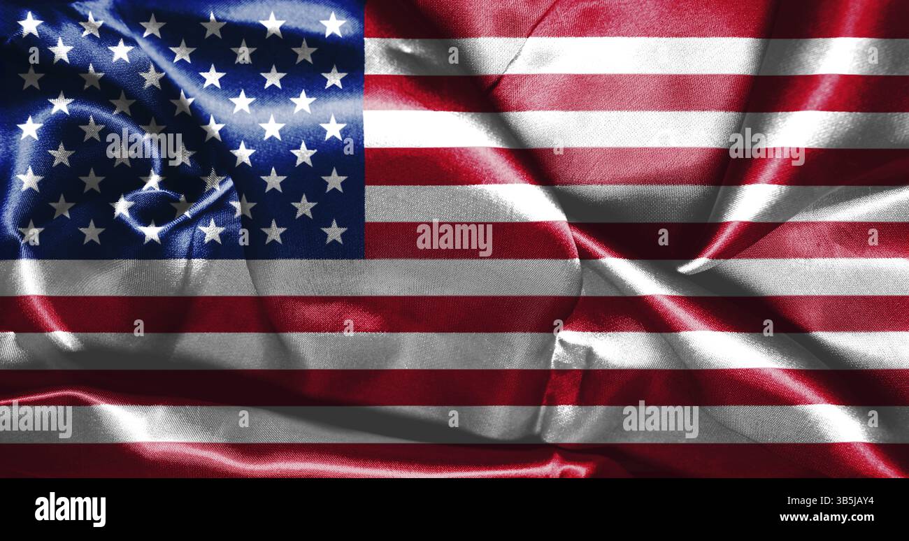 Stati Uniti d'America bandiera in colori originali e la proporzione di 3D illustrazione Foto Stock