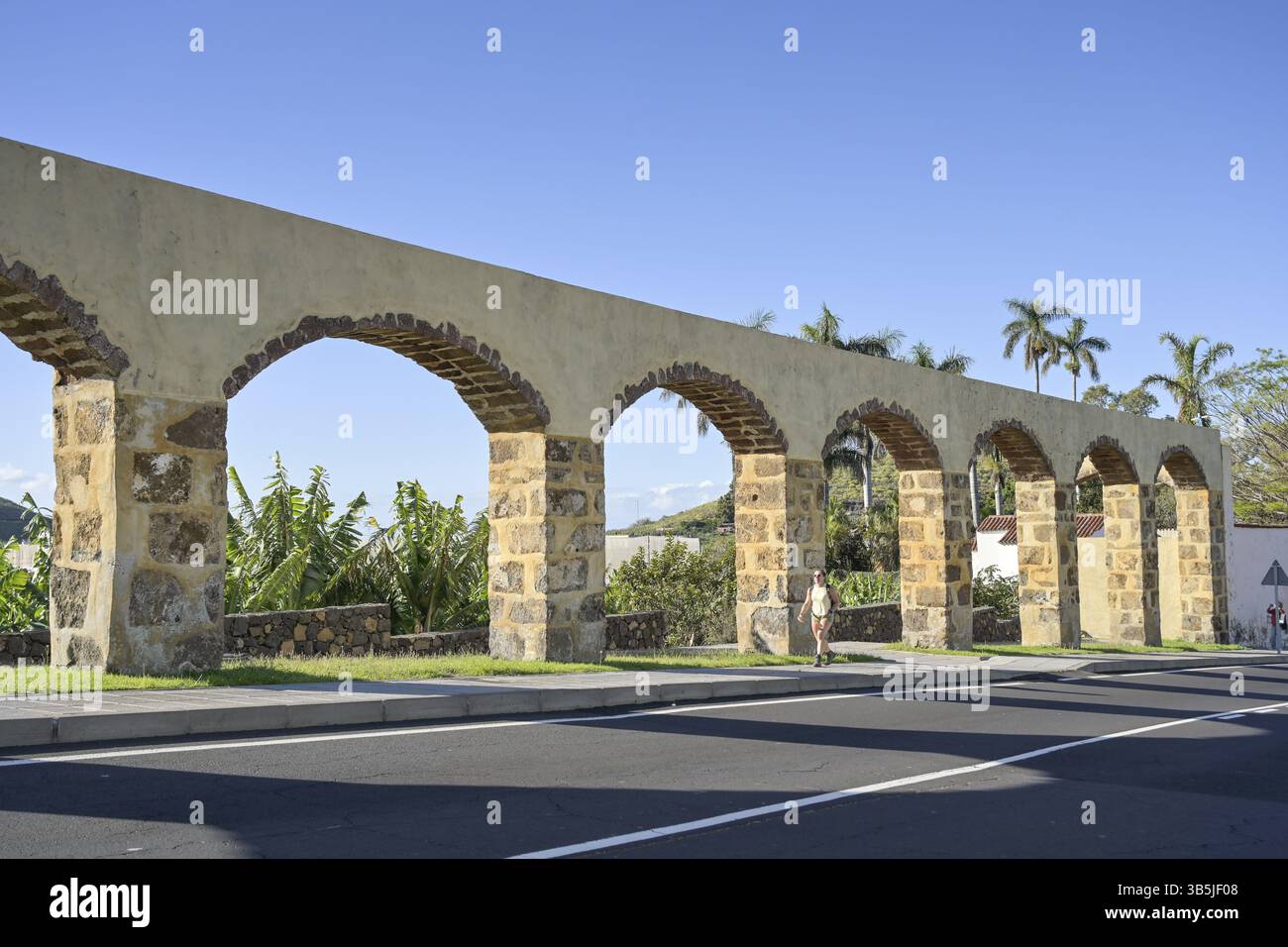 Acquedotto, condotto d'acqua storico, Argual, Los Llanos de Aridane, la Palma, Spagna, Europa Foto Stock