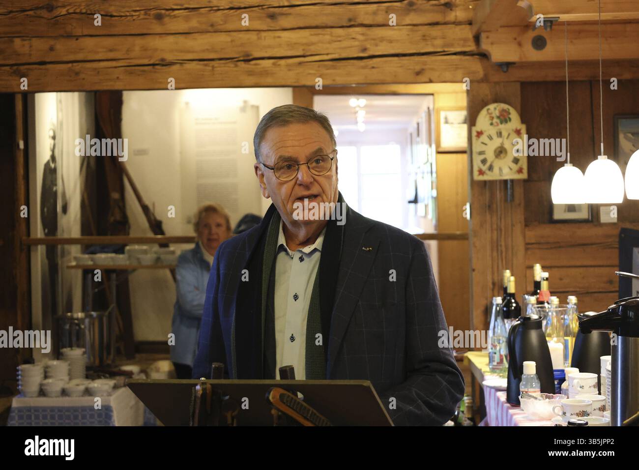 Il dott. Roland Mack (Amministratore delegato Europapark Rust) all'evento stampa VR-EXPERIENCE Europapark Rust Hinterzarten, Rust, Germania / Germania Foto Stock