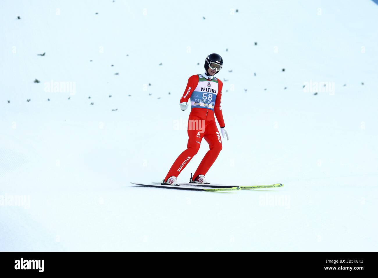 Gregor Deschwanden (Svizzera/sui) alla qualificazione per l'apertura del 73° Torneo Four Hills di Oberstdorf, Oberstdo Foto Stock