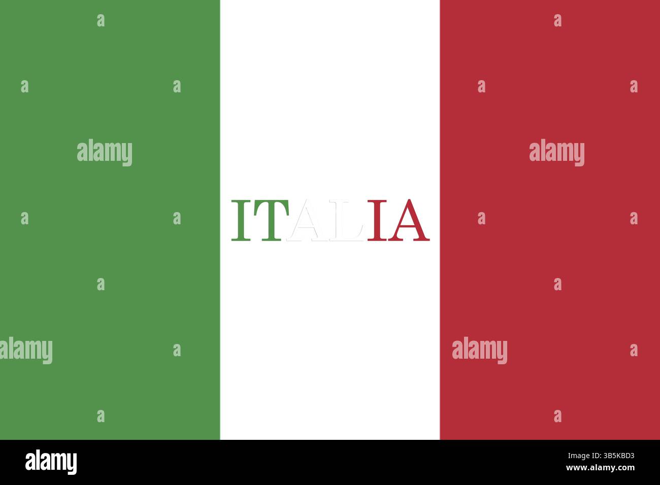 Bandiera Italia Colori ufficiali e proporzioni. Illustrazione della bandiera nazionale d'Italia Foto Stock