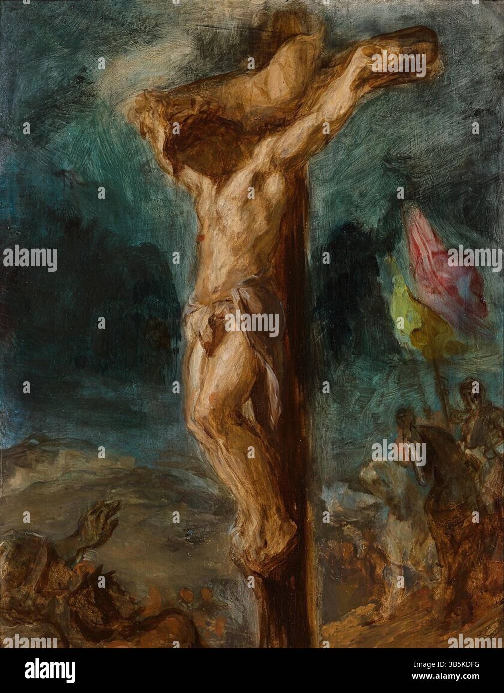 Titolo: Crocifissione artista: Eugène Delacroix Data: 1846 tecnica: Olio su tavola dimensioni: 25 cm (larghezza) x 37 cm (altezza) ubicazione: Museo Boijmans Van Beuningen Foto Stock