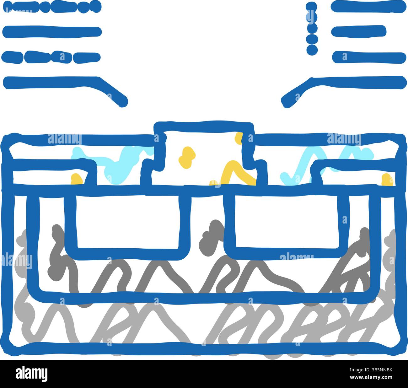 illustrazione del doodle icona del semiconduttore caratteristiche Illustrazione Vettoriale