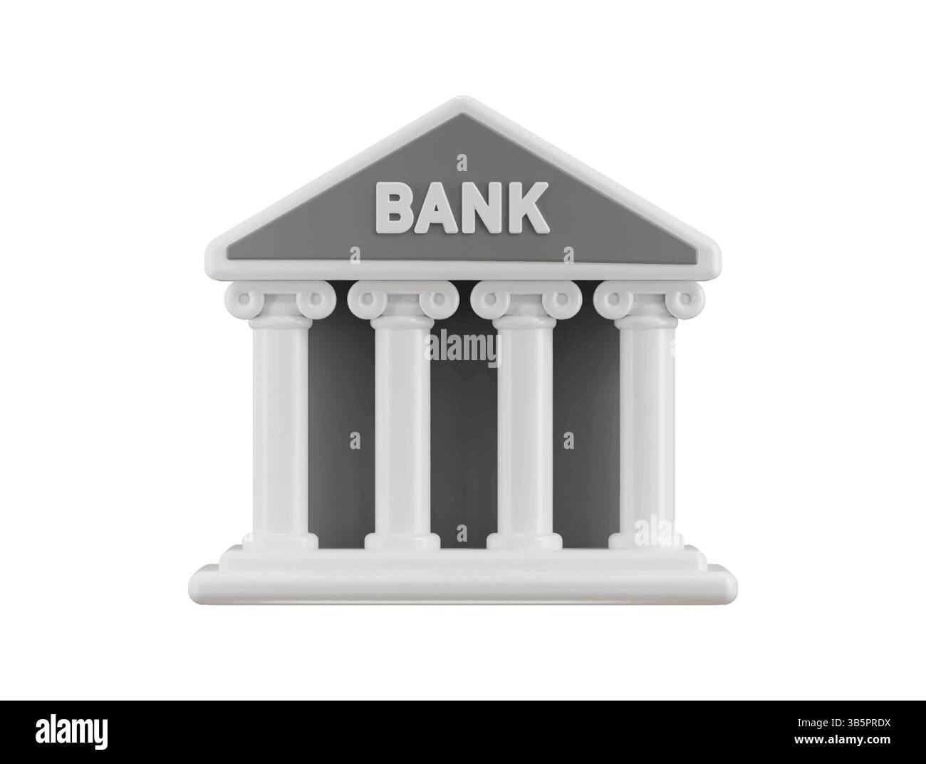 Icona edificio bancario concetto di rendering 3d di deposito e prelievo bancario, transazioni servizio di pagamento, icona finanziaria bancaria illustrazione vettoriale Illustrazione Vettoriale