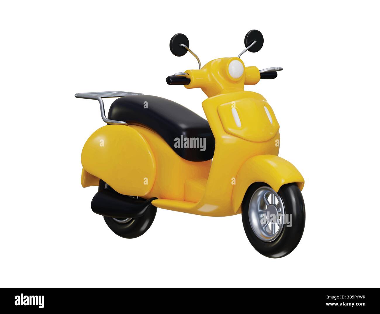 Icona dello scooter - rappresentazione 3d concetto di giro in bicicletta, icona dei veicoli da trasporto illustrazione vettoriale Illustrazione Vettoriale