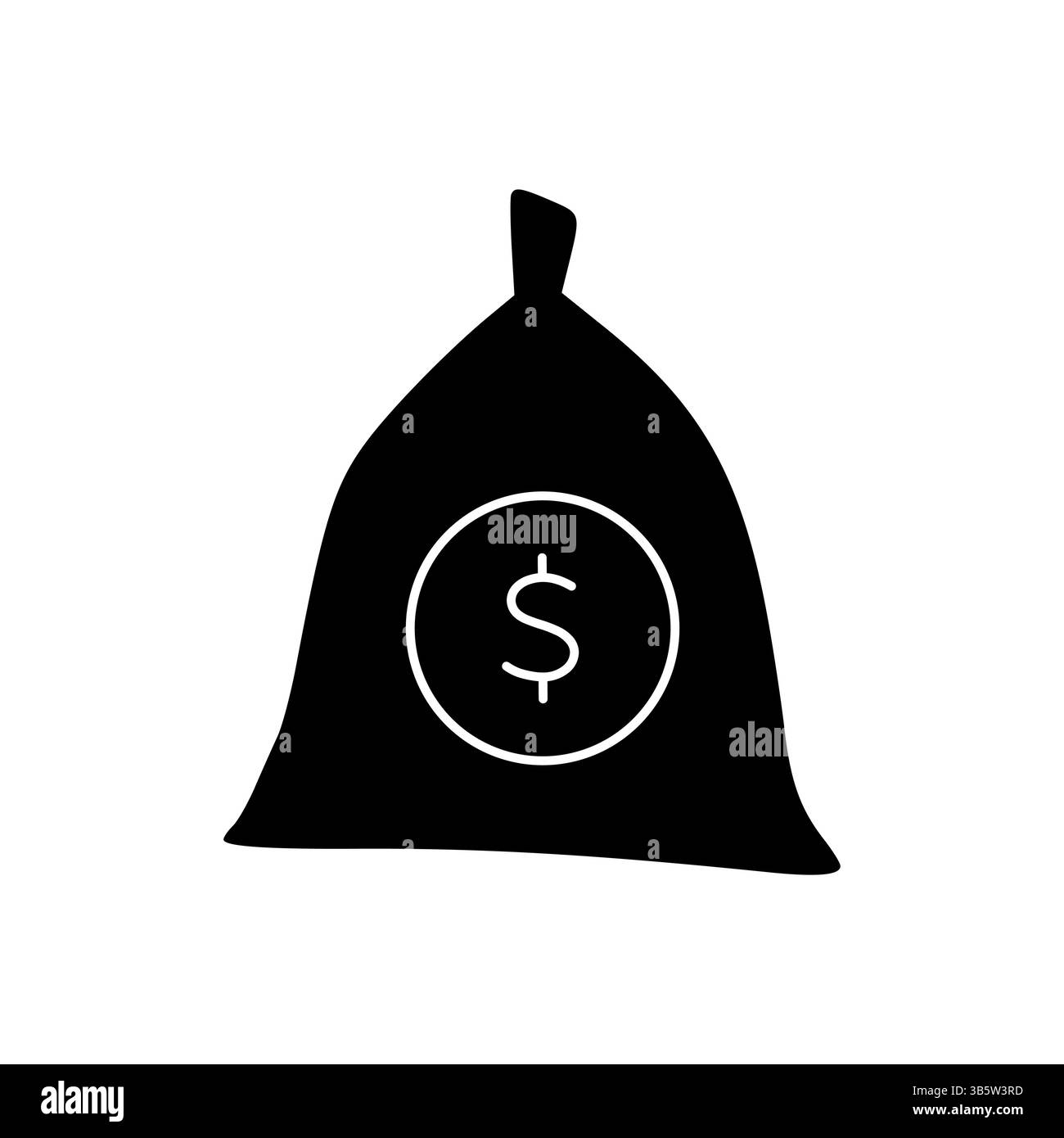 Icona della borsa: Simbolo dollaro finanziario e ricchezza Illustrazione Vettoriale