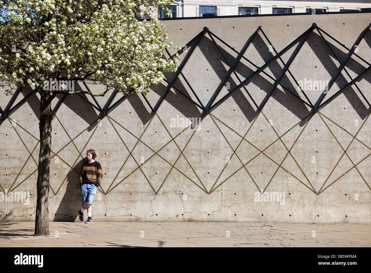 Parete dei Piccadilly Gardens di Manchester, Regno Unito, dell'architetto giapponese Tadao Ando Foto Stock