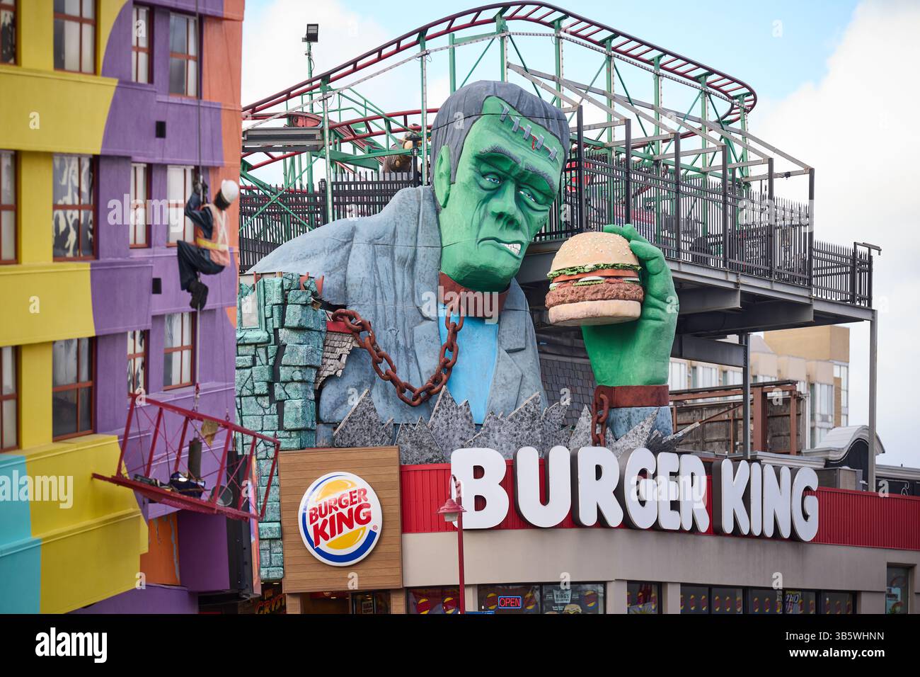 Cascate del Niagara Ontario canadese e New York al confine con gli Stati Uniti, Clifton Hill Canada Foto Stock