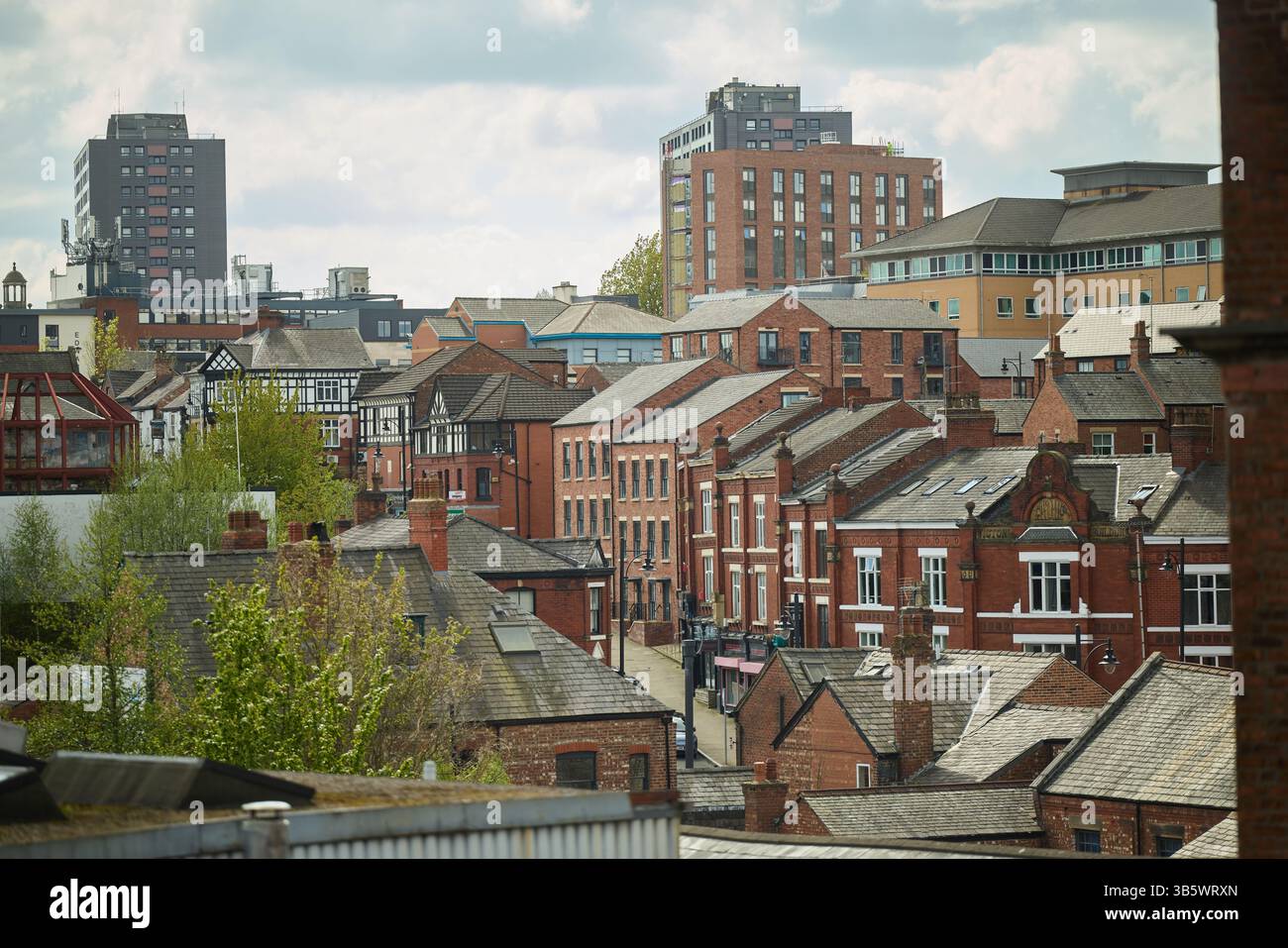 Lower Hillgate nel centro di Stockport Foto Stock