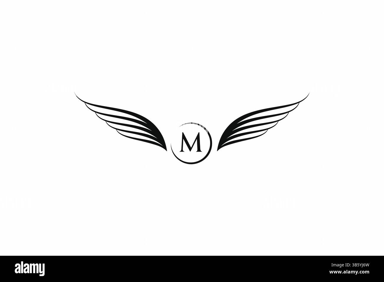 Simbolo Wings elemento astratto lettera M Logo Business Illustrazione Vettoriale
