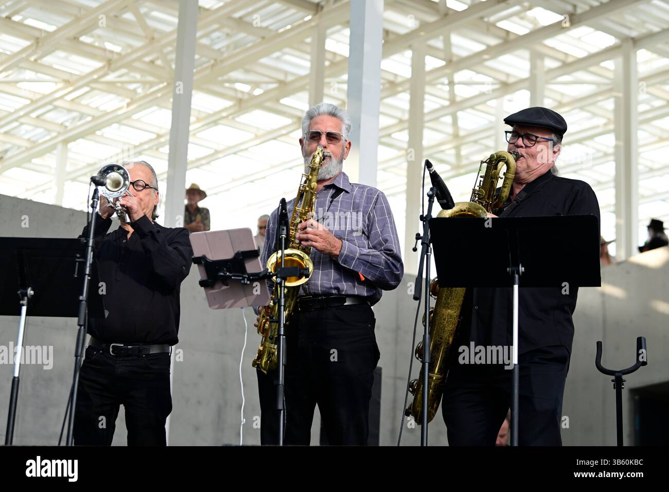 26 aprile 2025: I CORNI DEL TEXAS si esibiscono come parte dell'Antone's 50th Anniversary Allstars durante il 3rd Annual Austin Blues Festival il 26 aprile 2025 al Moody Amphitheater al Waterloo Park di Austin, Texas. (Immagine di credito: © Tom Walko/ZUMA Press Wire) SOLO USO EDITORIALE! Non per USO commerciale! Foto Stock