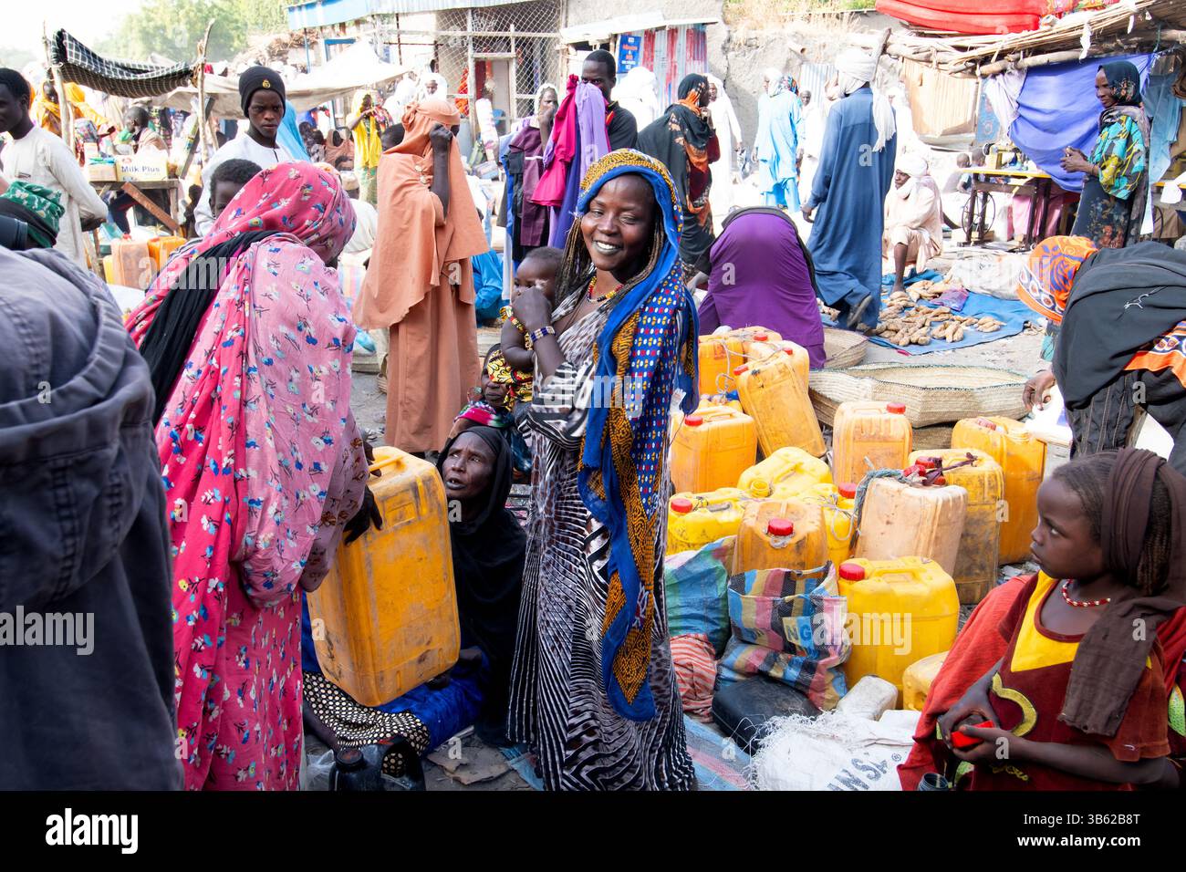 Mercato nella città di Kouloudia, regione del lago Chad, Ciad Foto Stock