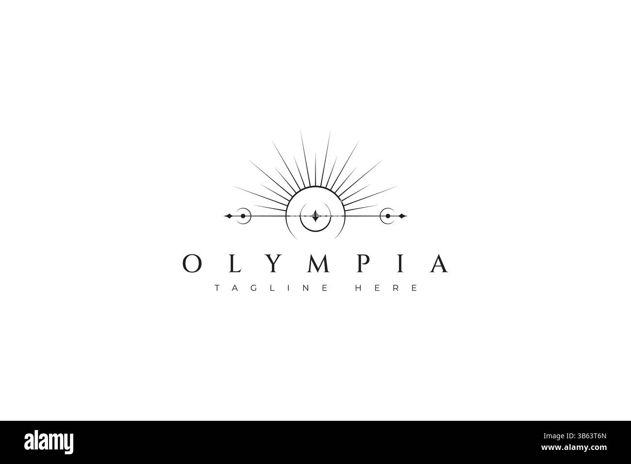 Logo geometria sacra simbolo astratto Sunburst Beauty Fashion Branding Illustrazione Vettoriale