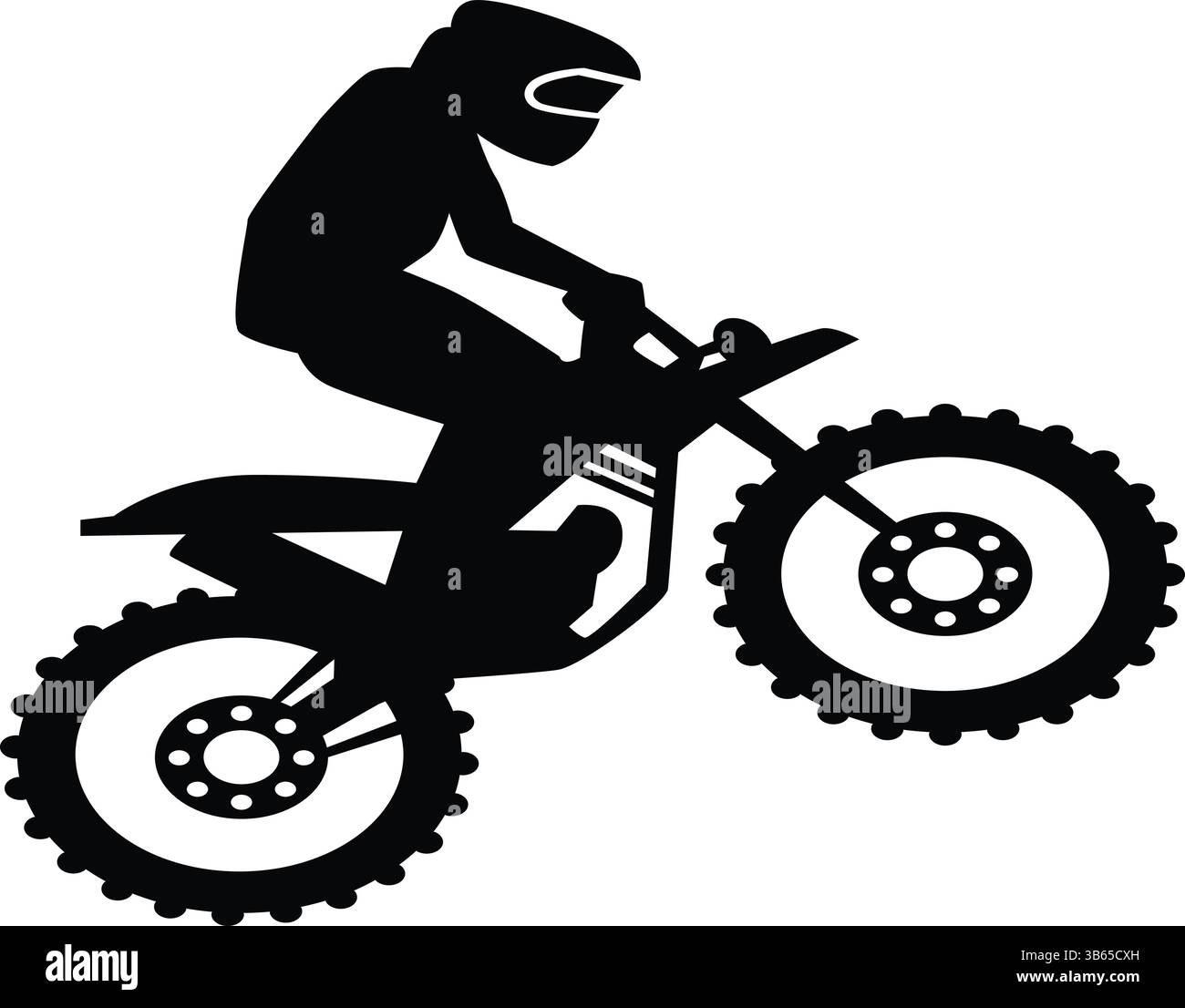 Silhouette di motociclisti di motocross che si esibiscono in acrobazie su piste da sci Illustrazione Vettoriale