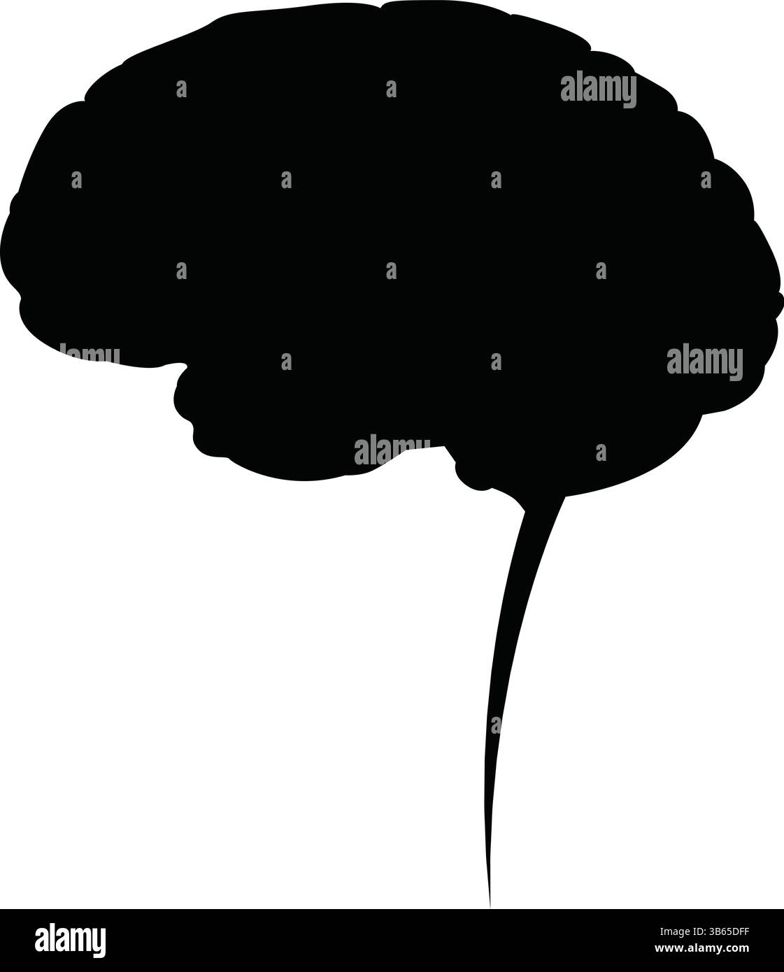 Illustrazione vettoriale dell'icona della silhouette cerebrale Illustrazione Vettoriale