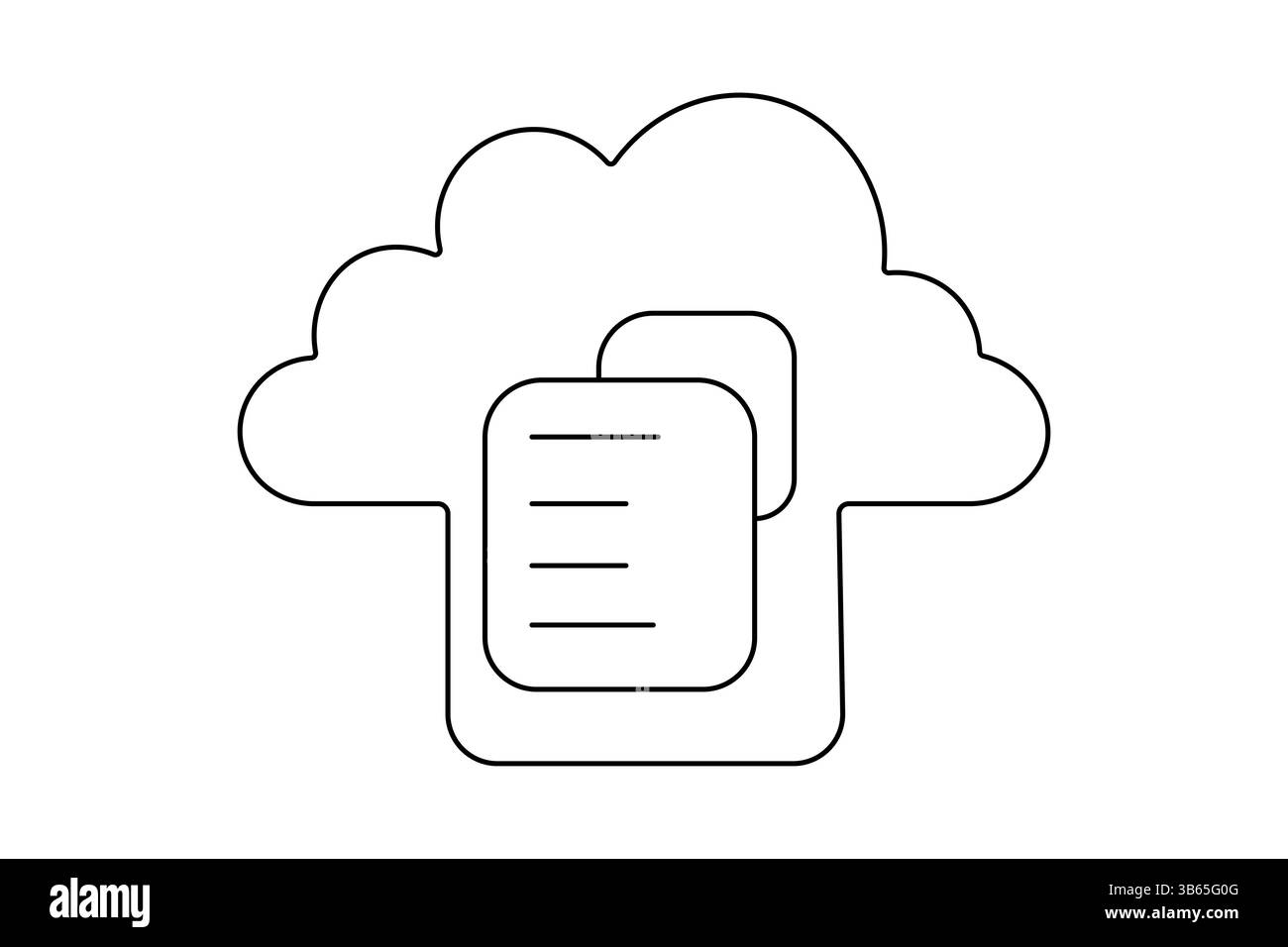 Icona di archiviazione cloud una linea disegna un'illustrazione vettoriale minimalista isolata su bianco Illustrazione Vettoriale