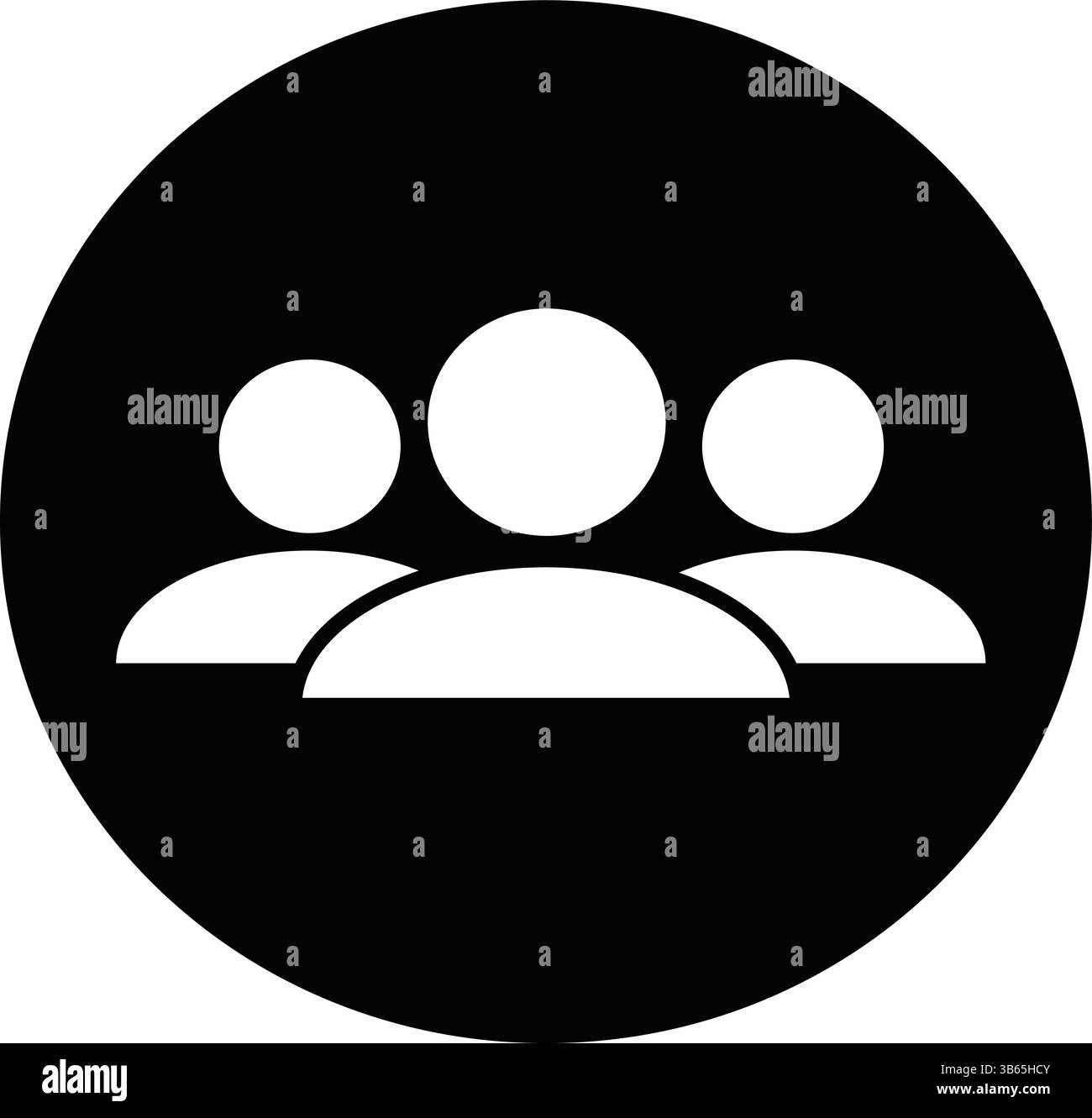 Icona gruppo di persone - Design semplice in bianco e nero Illustrazione Vettoriale