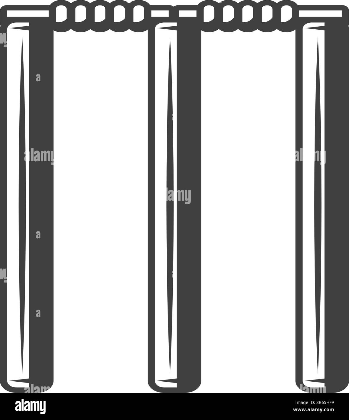 Icona Cricket Wickets isolata su sfondo bianco Illustrazione Vettoriale