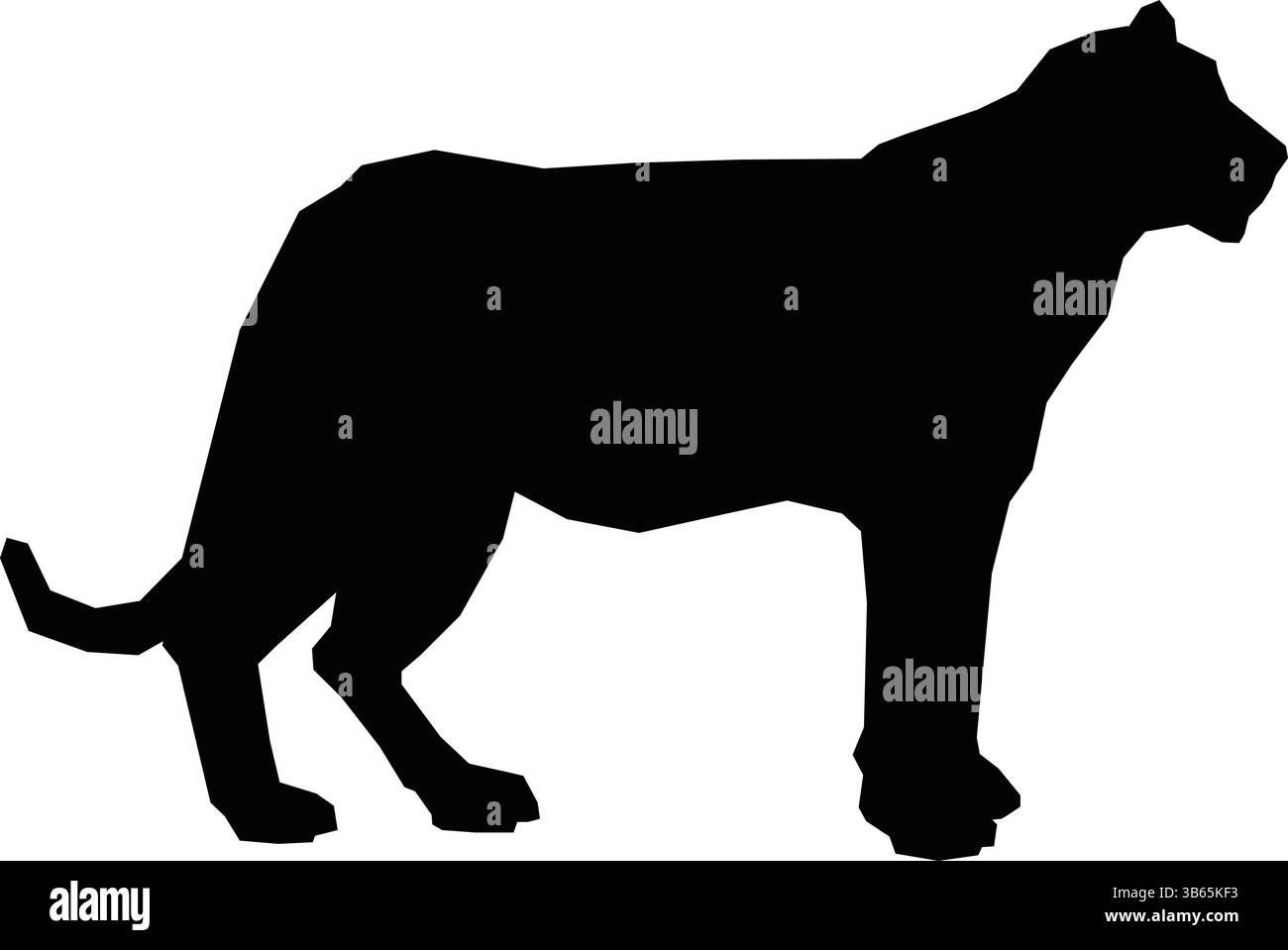 Sagoma di un leone camminante o Cougar, icona animale selvatico Illustrazione Vettoriale