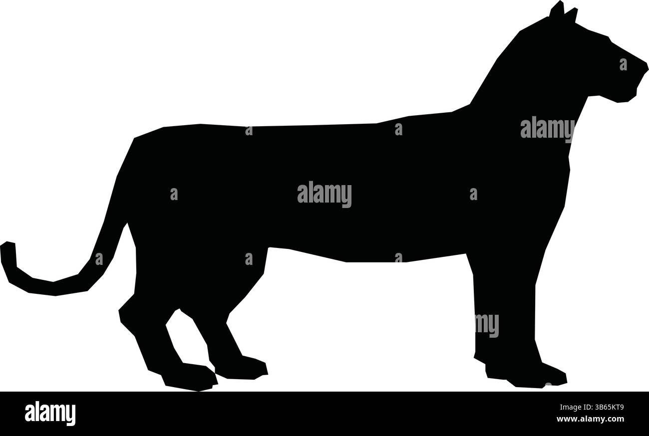 Icona Vista laterale silhouette Panther nera Illustrazione Vettoriale