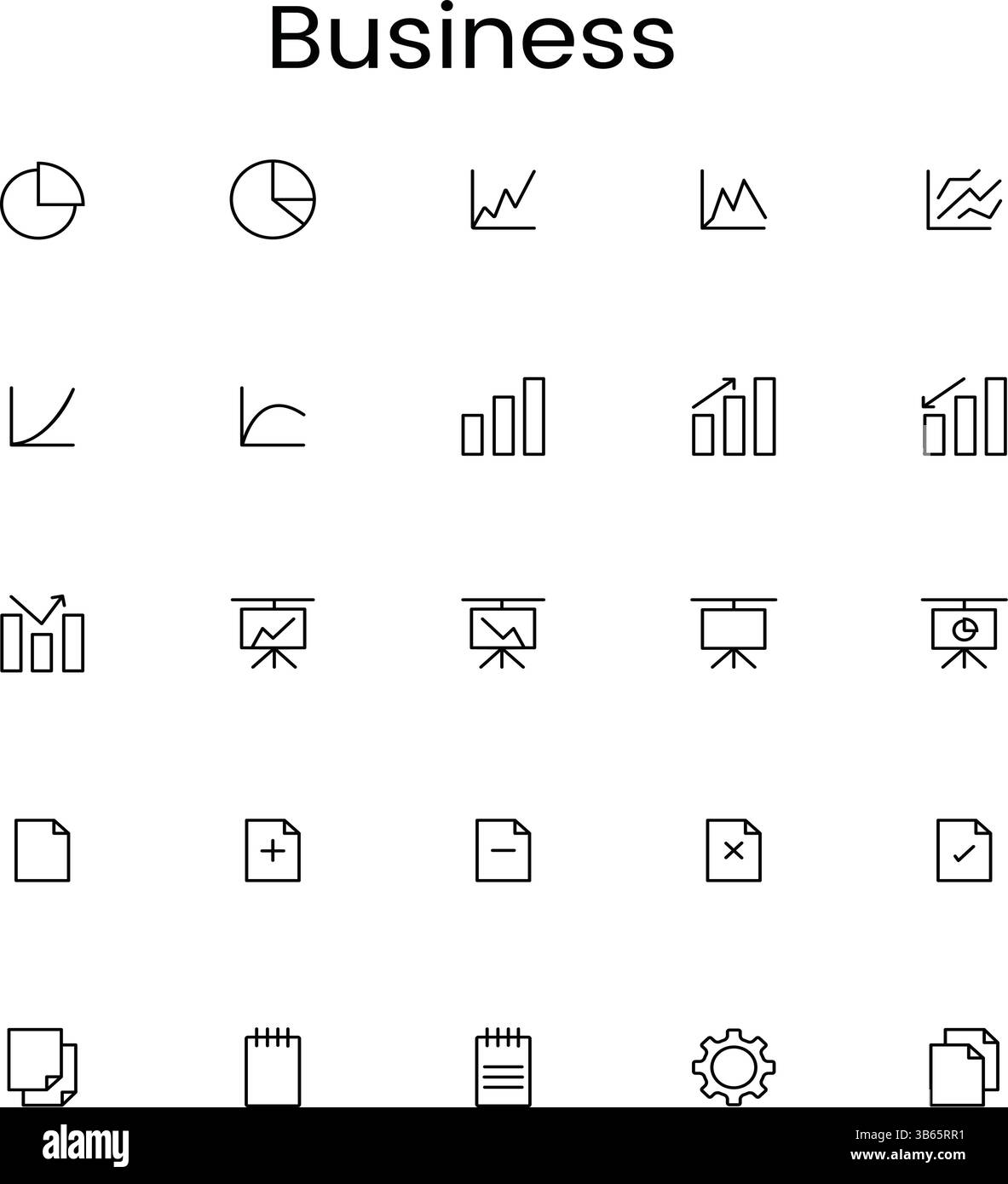 Raccolta Business Icons per presentazioni e report Illustrazione Vettoriale