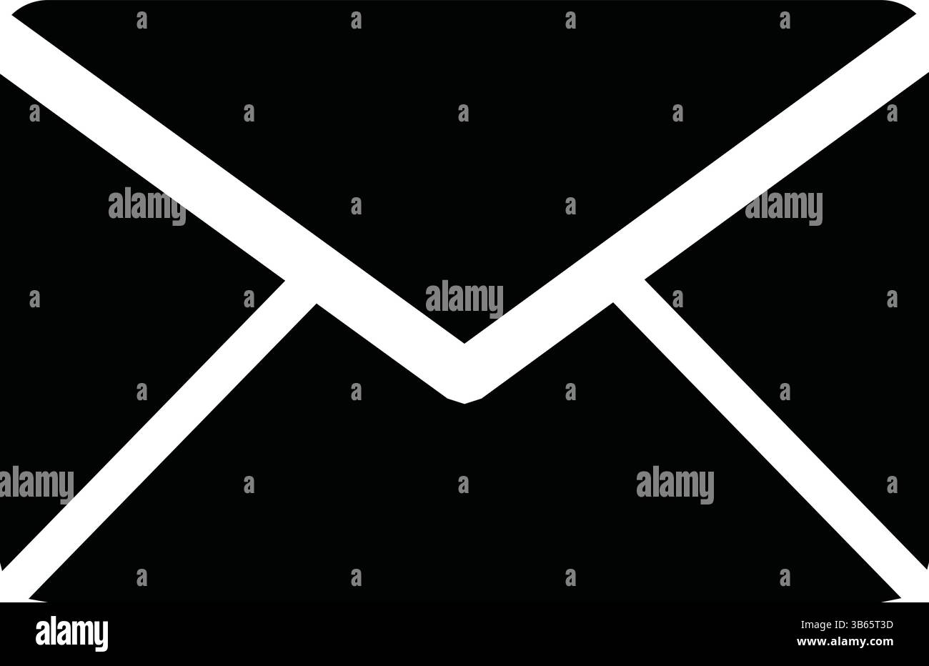 Icona inviluppo e-mail, Design in bianco e nero, grafica vettoriale Illustrazione Vettoriale