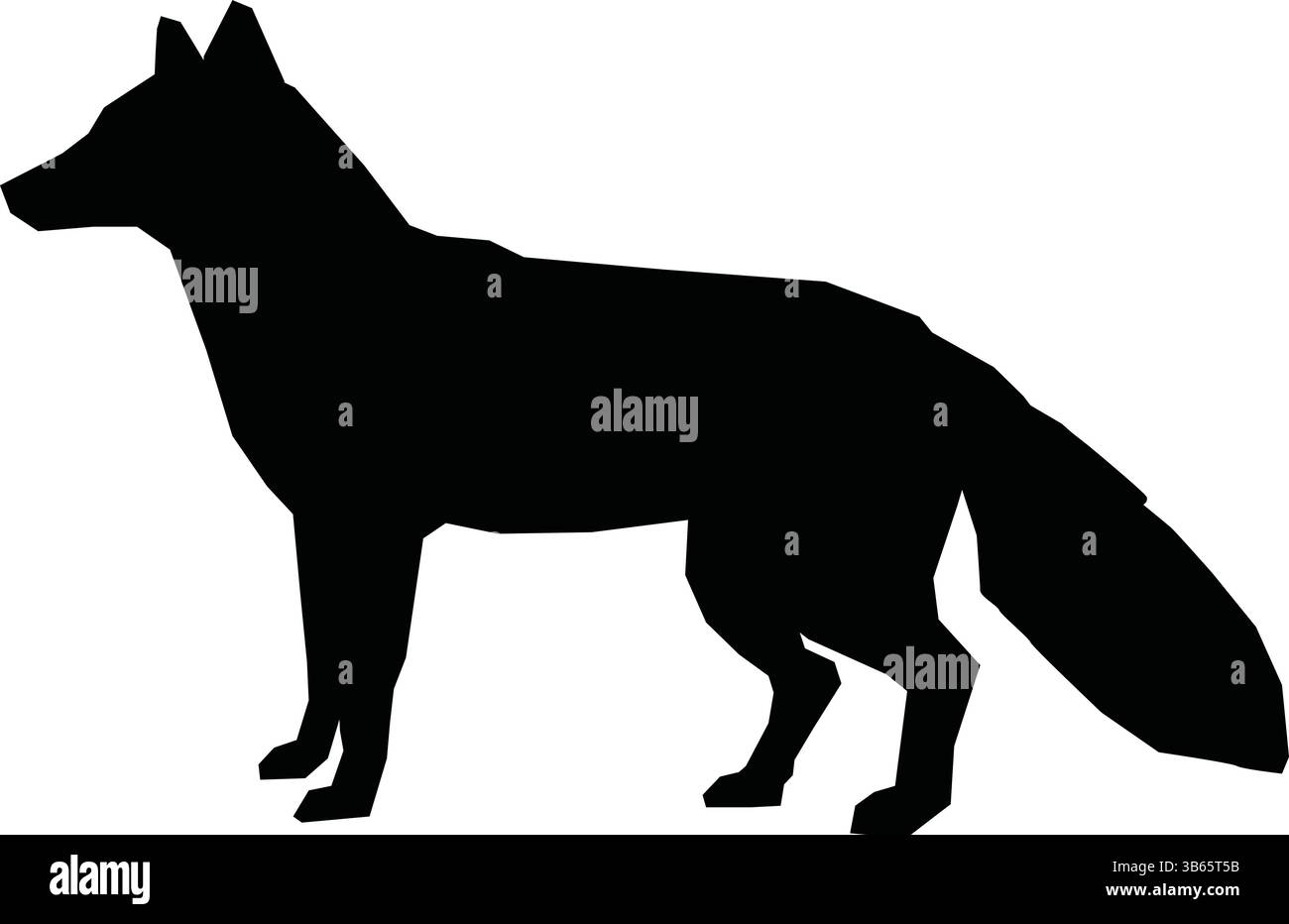 Sagoma di un'icona Fox in piedi Illustrazione Vettoriale
