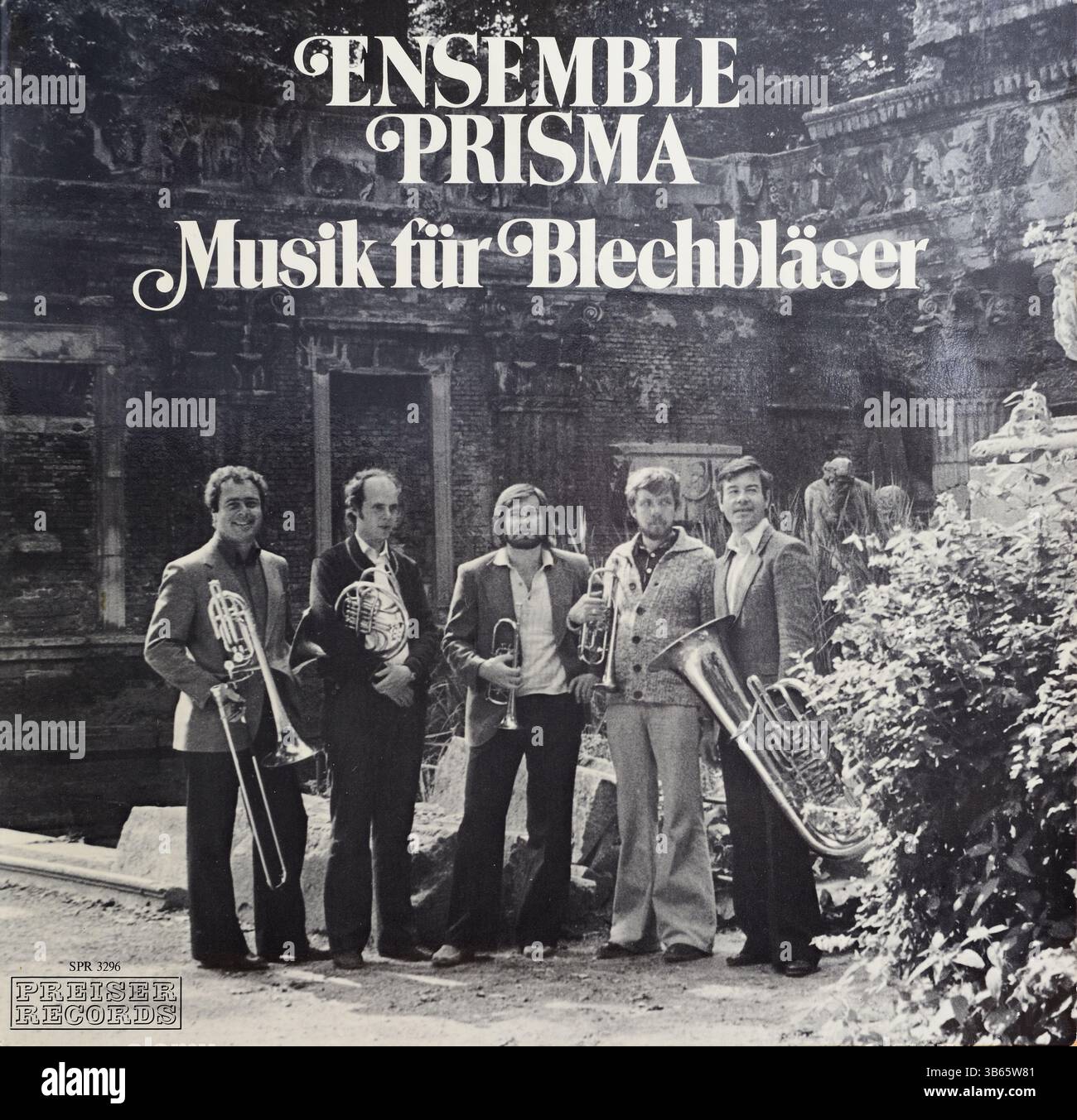 Copertina vinile vintage, Ensemble Prisma, Music for Brass Instruments, 1978 Foto Stock
