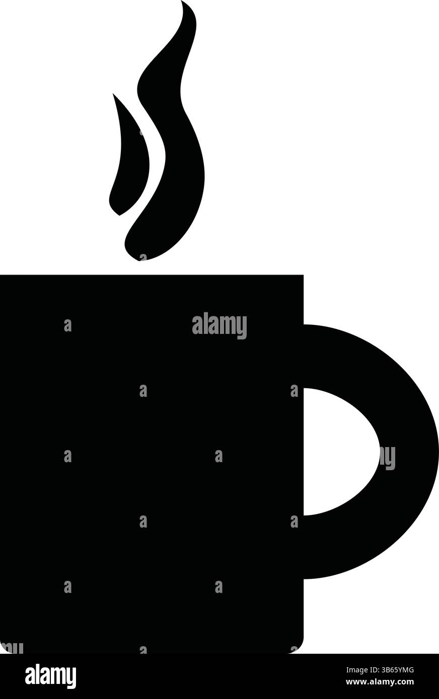 Silhouette dell'icona della tazza da tè o caffè a vapore per il design di caffè e bevande Illustrazione Vettoriale